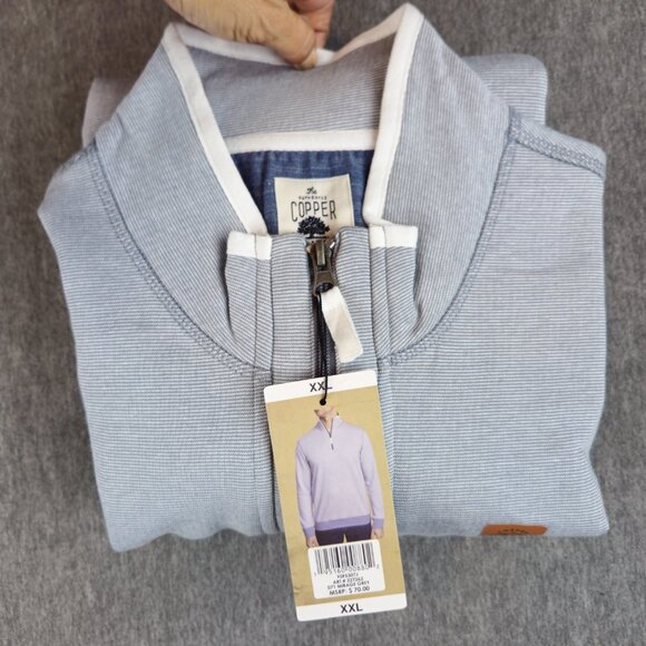 Copper & Oak Supply Men XXL 1/4 Zip Pullover Grey White NWT - Picture 15 of 15
